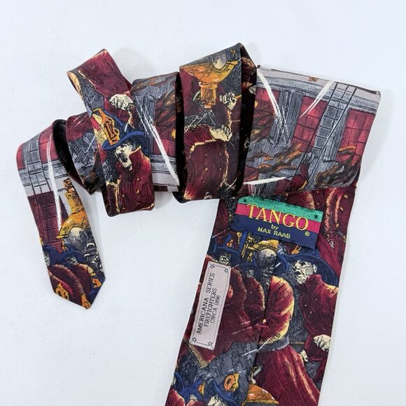 Vintage Tango Max Raab Tie Silk Americana Firefighters 1896 Firemen Necktie USA - Picture 7 of 12